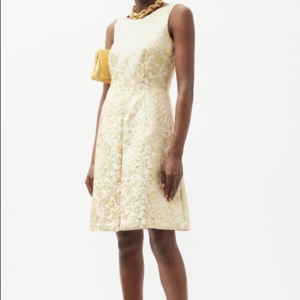 Dolce & Gabbana 40 floral brocade pink and gold dress authentic nwot